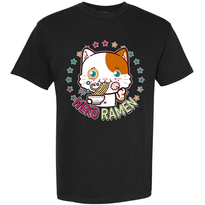 Neko Ramen Noodle Cat Garment-Dyed Heavyweight T-Shirt