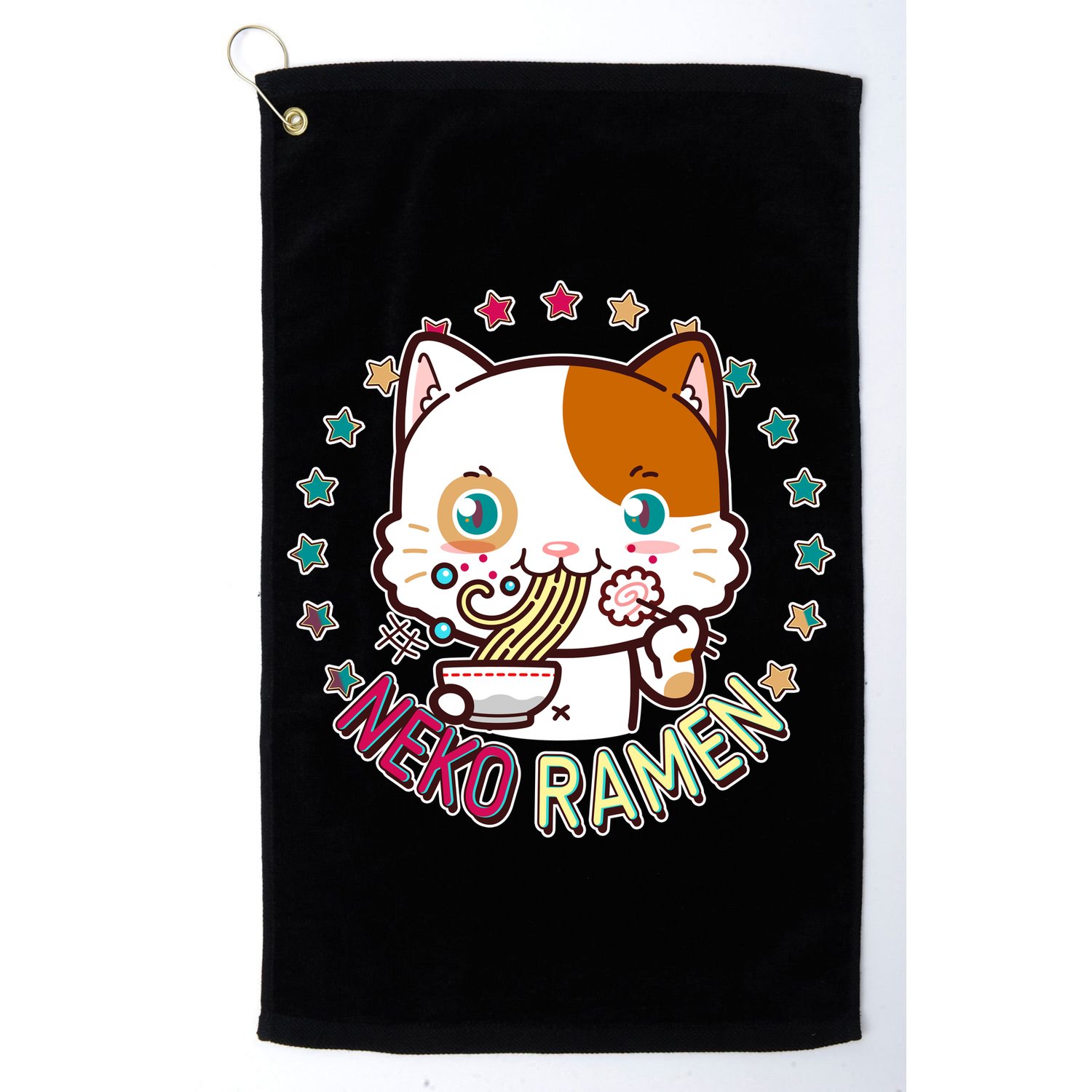 Neko Ramen Noodle Cat Golf Towel