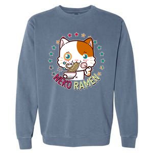 Neko Ramen Noodle Cat Garment-Dyed Sweatshirt