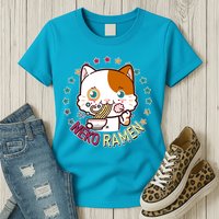 Neko Ramen Noodle Cat Womens T-Shirt