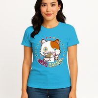Neko Ramen Noodle Cat Womens T-Shirt