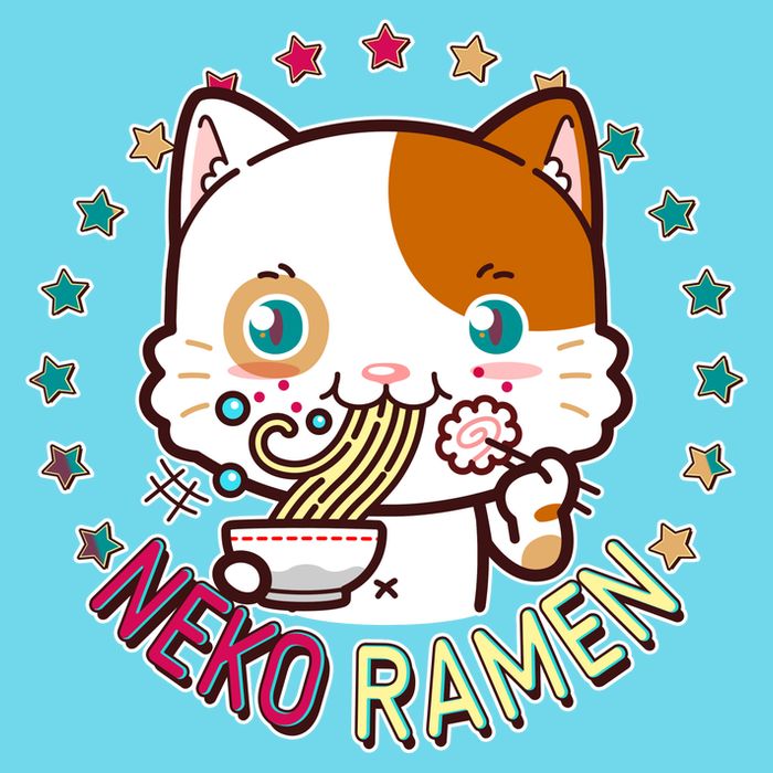 Neko Ramen Noodle Cat Womens T-Shirt