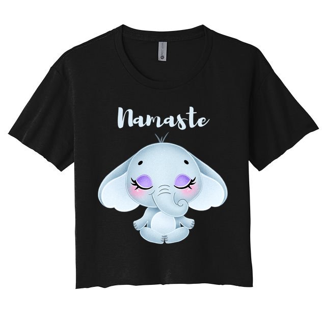 Namaste Elephant Lotus Yoga Pose For Yoga Teacher Cute Gift Crop Top