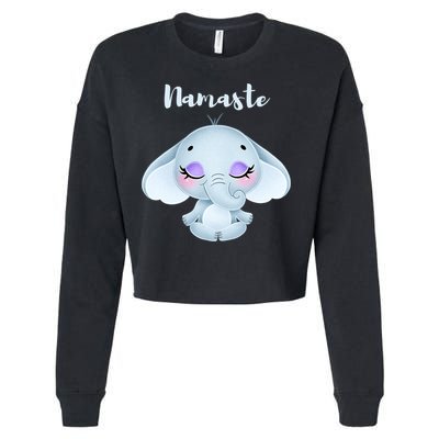 Namaste Elephant Lotus Yoga Pose For Yoga Teacher Cute Gift Cropped Pullover Crew