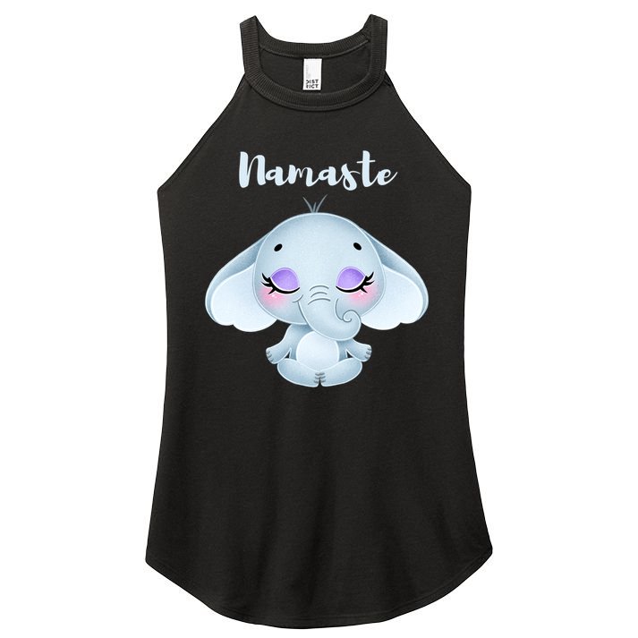 Namaste Elephant Lotus Yoga Pose For Yoga Teacher Cute Gift Women's Perfect Tri Rocker Tank