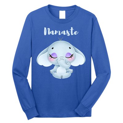 Namaste Elephant Lotus Yoga Pose For Yoga Teacher Cute Gift Long Sleeve Shirt