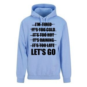 No Excuses LetS Go Gym Motivational Great Gift Unisex Surf Hoodie