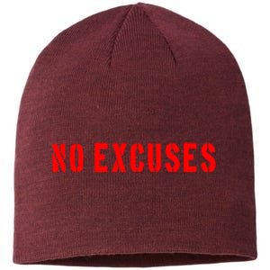 No Excuses Motivational Quote Sustainable Beanie