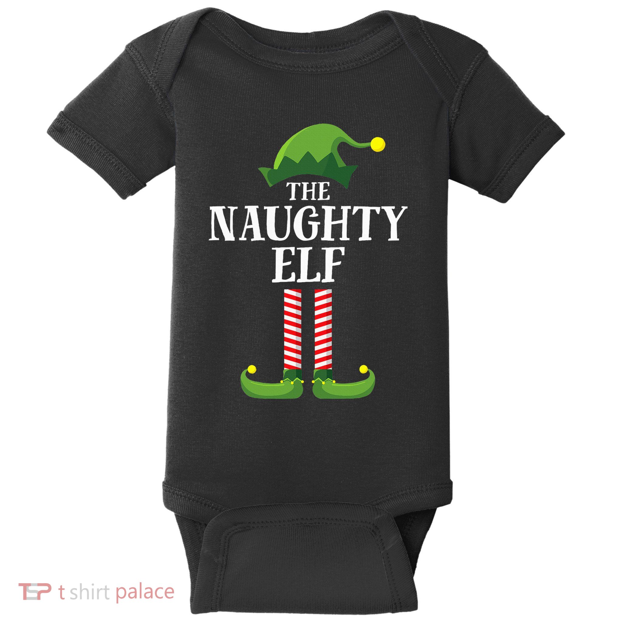 Naughty Elf Matching Family Group Christmas Party Pyjamas Baby Bodysuit