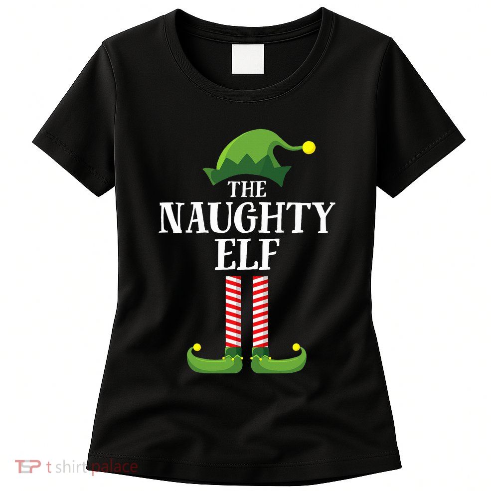 Naughty Elf Matching Family Group Christmas Party Pyjamas Womens T-Shirt