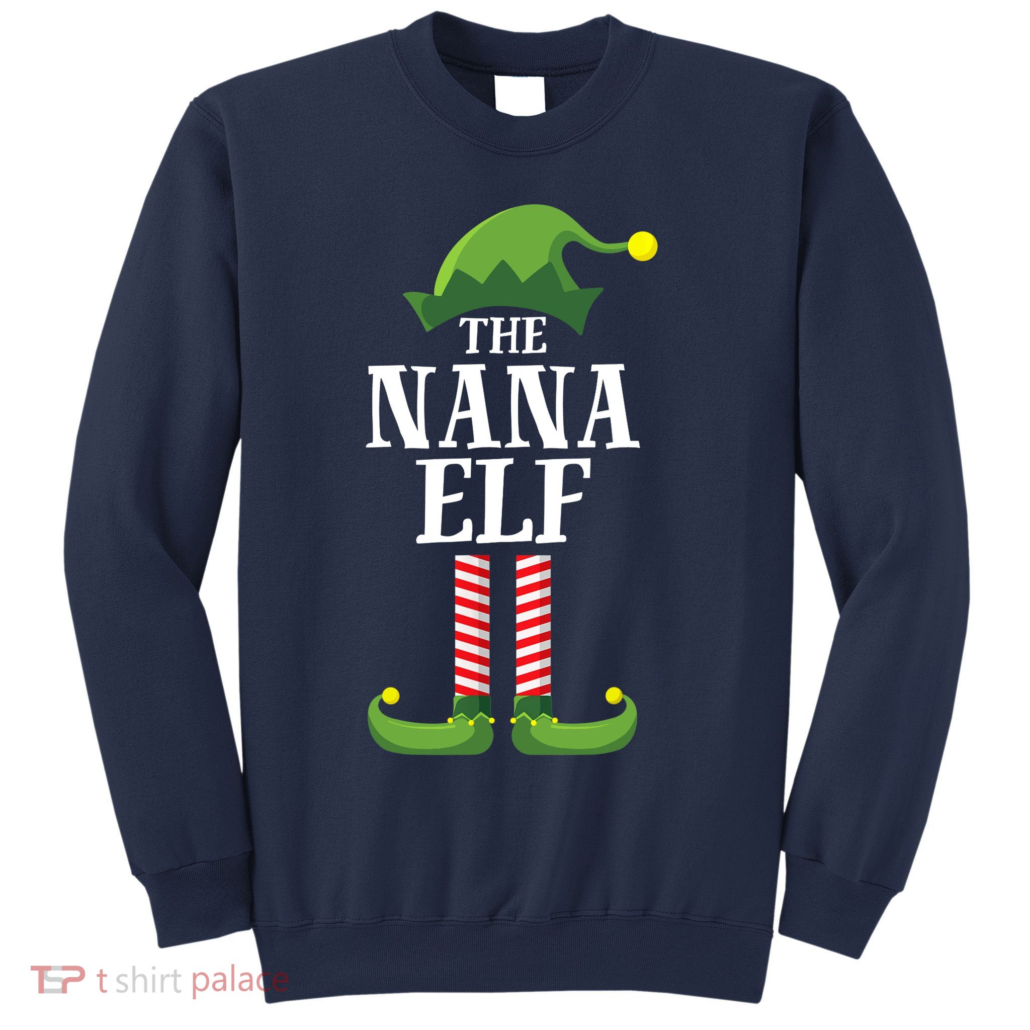 Nana Elf Matching Family Group Christmas Party Sweatshirt