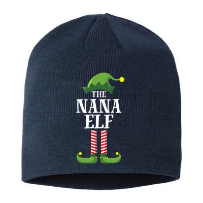 Nana Elf Matching Family Group Christmas Party Sustainable Beanie