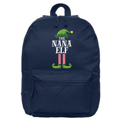 Nana Elf Matching Family Group Christmas Party 16 in Basic Backpack