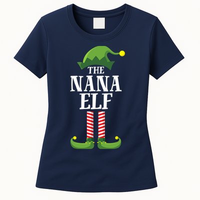 Nana Elf Matching Family Group Christmas Party Womens T-Shirt
