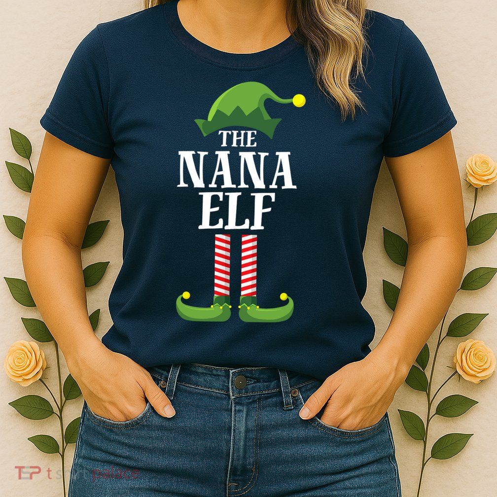 Nana Elf Matching Family Group Christmas Party Womens T-Shirt