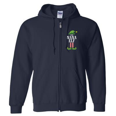 Nana Elf Matching Family Group Christmas Party Full Zip Hoodie