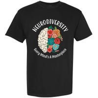 Neurodiversity Every Minds A Masterpiece Brain Floral Garment-Dyed Heavyweight T-Shirt
