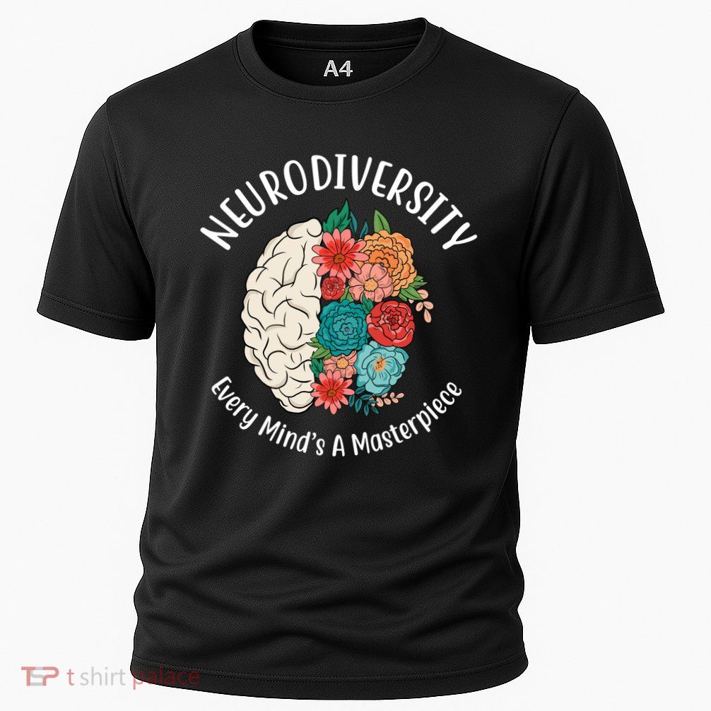 Neurodiversity Every Minds A Masterpiece Brain Floral Performance Shirt