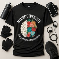 Neurodiversity Every Minds A Masterpiece Brain Floral Performance Shirt