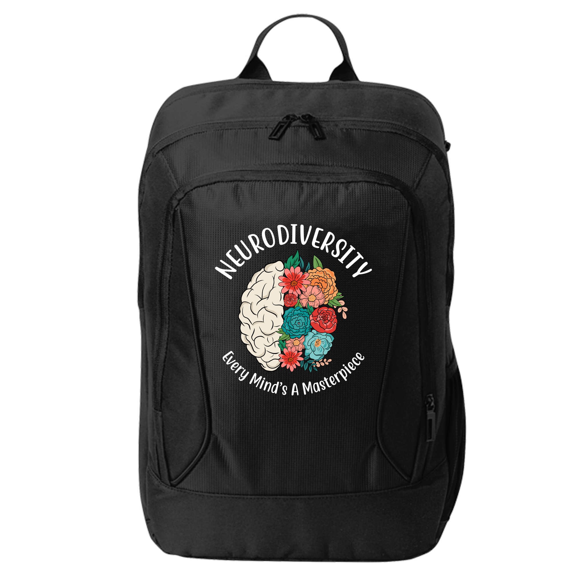 Neurodiversity Every Minds A Masterpiece Brain Floral City Backpack