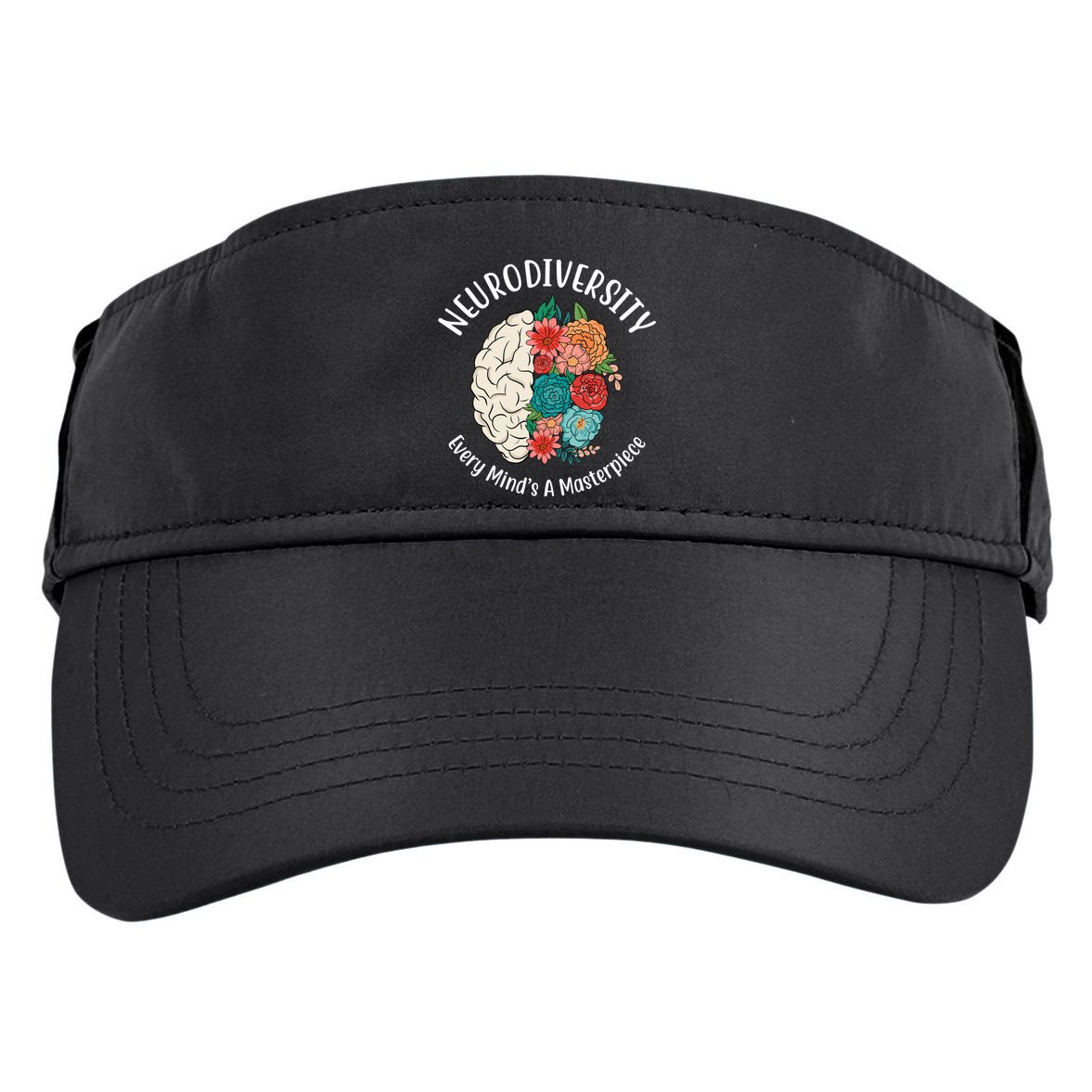 Neurodiversity Every Minds A Masterpiece Brain Floral Adult Drive Performance Visor