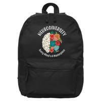 Neurodiversity Every Minds A Masterpiece Brain Floral 16 in Basic Backpack