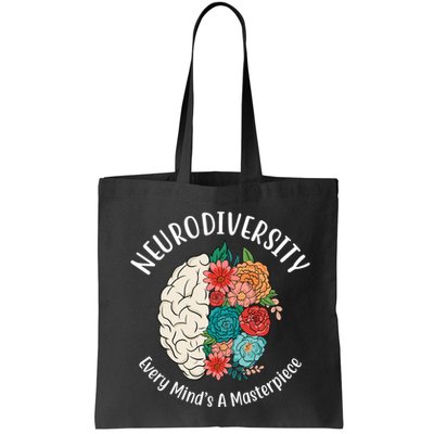 Neurodiversity Every Minds A Masterpiece Brain Floral Bag