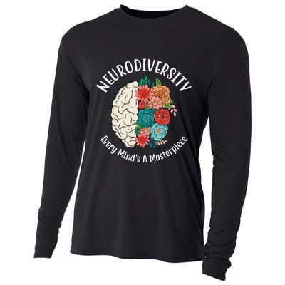 Neurodiversity Every Minds A Masterpiece Brain Floral Cooling Performance Long Sleeve Crew