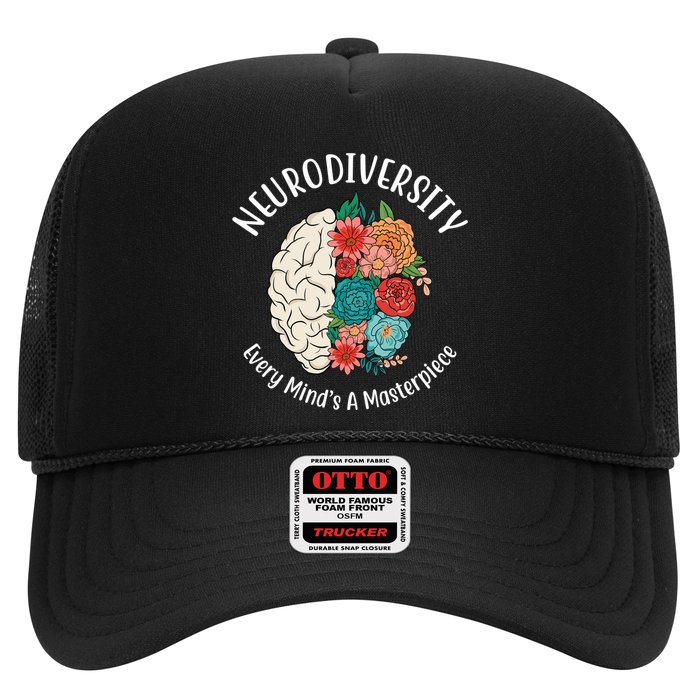 Neurodiversity Every Minds A Masterpiece Brain Floral Trucker Hat