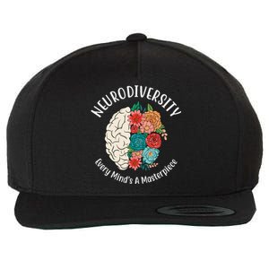 Neurodiversity Every Minds A Masterpiece Brain Floral Wool Snapback Cap