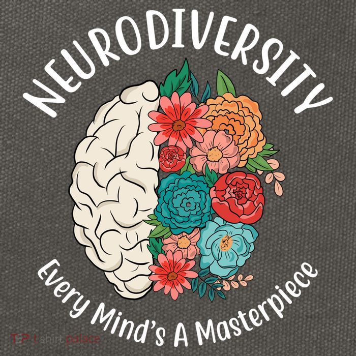 Neurodiversity Every Minds A Masterpiece Brain Floral Cotton Canvas Backpack