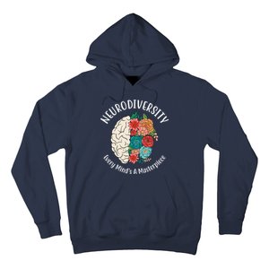 Neurodiversity Every Minds A Masterpiece Brain Floral Hoodie