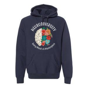 Neurodiversity Every Minds A Masterpiece Brain Floral Premium Hoodie