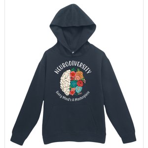 Neurodiversity Every Minds A Masterpiece Brain Floral Urban Pullover Hoodie