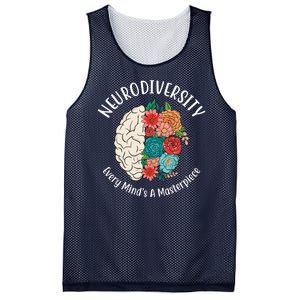 Neurodiversity Every Minds A Masterpiece Brain Floral Mesh Reversible Basketball Jersey Tank