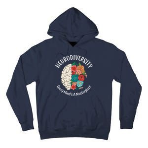 Neurodiversity Every Minds A Masterpiece Brain Floral Tall Hoodie