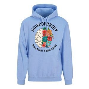 Neurodiversity Every Minds A Masterpiece Brain Floral Unisex Surf Hoodie