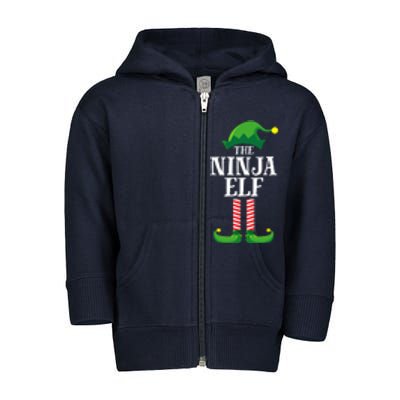 Ninja Elf Matching Family Group Christmas Party Toddler Zip Fleece Hoodie