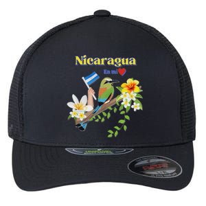 Nicaragua En Mi Corazon Patriotic Signs Flexfit Unipanel Trucker Cap