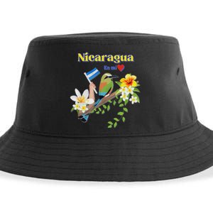 Nicaragua En Mi Corazon Patriotic Signs Sustainable Bucket Hat