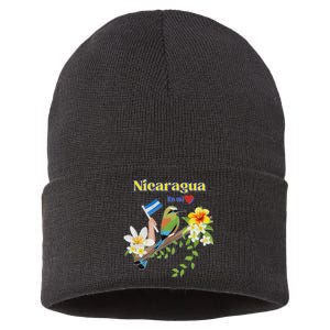 Nicaragua En Mi Corazon Patriotic Signs Sustainable Knit Beanie