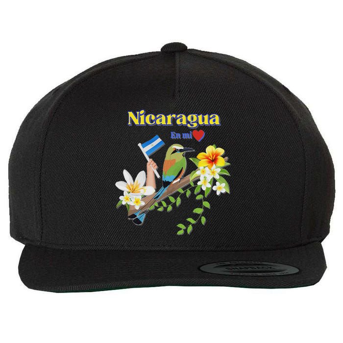 Nicaragua En Mi Corazon Patriotic Signs Wool Snapback Cap