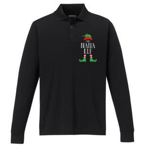 Nana Elf Matching Group Xmas Funny Family Christmas Performance Long Sleeve Polo