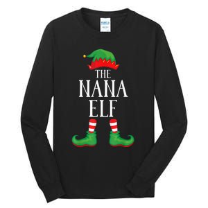 Nana Elf Matching Group Xmas Funny Family Christmas Tall Long Sleeve T-Shirt