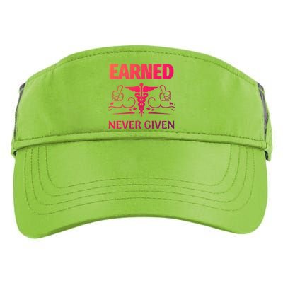 Nurse Earned Not Given Nursing School Gift Adult Drive Performance Visor