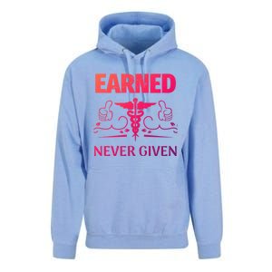 Nurse Earned Not Given Nursing School Gift Unisex Surf Hoodie