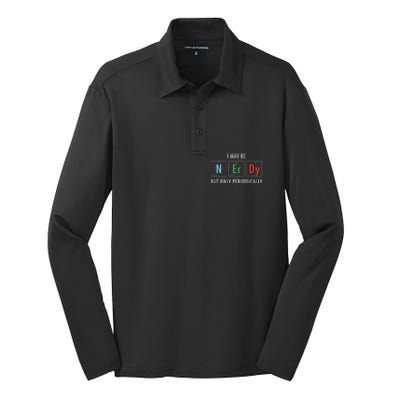 Nerdy Elements Nerd Science Atom Scientist Chemistry Chemist Silk Touch Performance Long Sleeve Polo