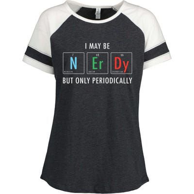 Nerdy Elements Nerd Science Atom Scientist Chemistry Chemist Enza Ladies Jersey Colorblock Tee