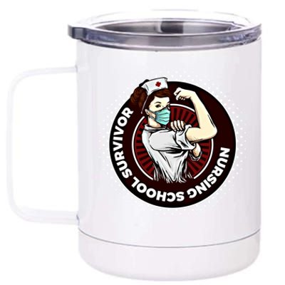 Nurse Education Nursing School Survivor Graduaction Gift Cool Gift 12 oz Stainless Steel Tumbler Cup