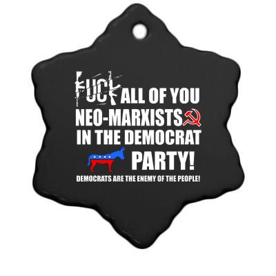 Neo Marxist Democrats Ceramic Star Ornament